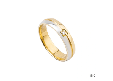 Aliança de prata com banho de ouro amarelo - Alianças de prata | Gu...